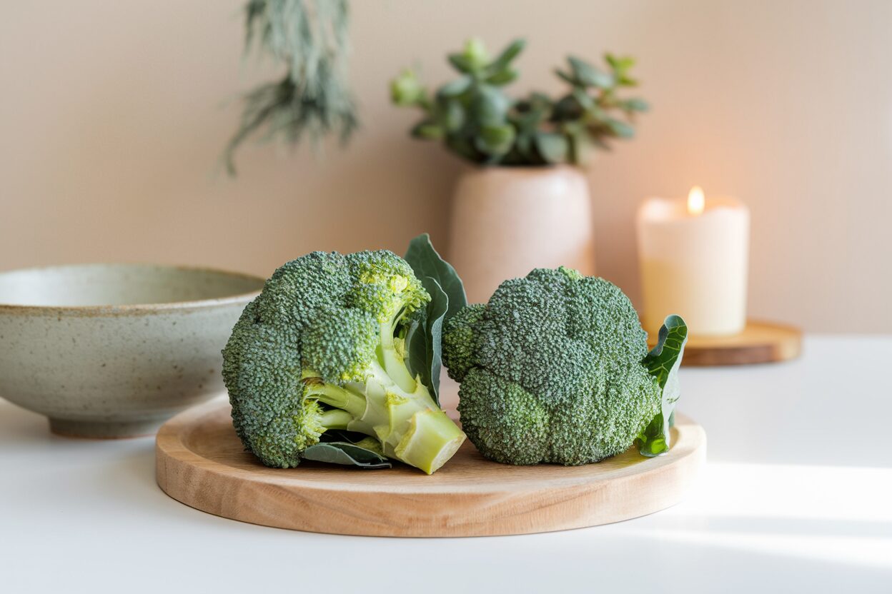 image of broccoli on a wooden board